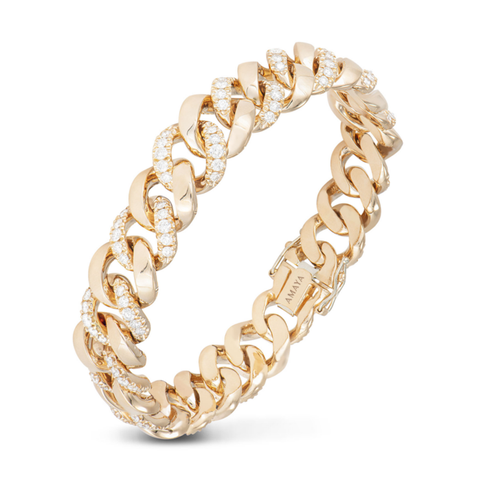 AMAYA - Pulsera Groumette con Diamantes
