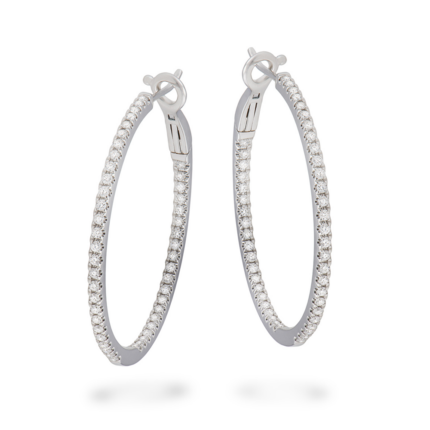AMAYA - Pendientes Aros Grandes con Diamantes