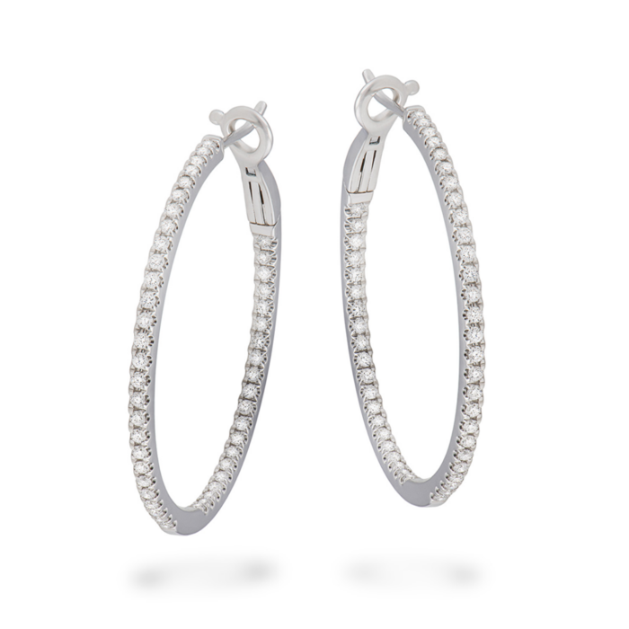 AMAYA - Pendientes Aros Grandes con Diamantes