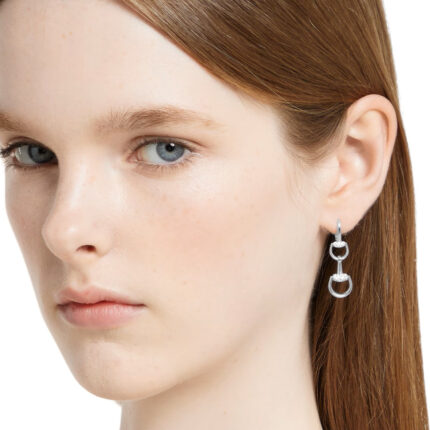 GUCCI - Pendientes Horsebit con diamantes