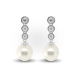 AMAYA - Pendientes Colgantes de Perlas y Diamantes