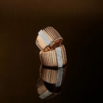 AMAYA - Anillo de oro rosa con diamantes blancos