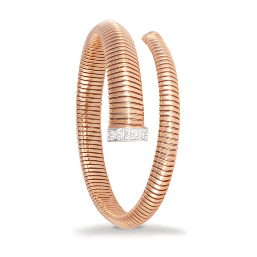 AMAYA - Pulsera de oro rosa con diamantes blancos AMAYA - Pulsera de oro rosa con diamantes blancos