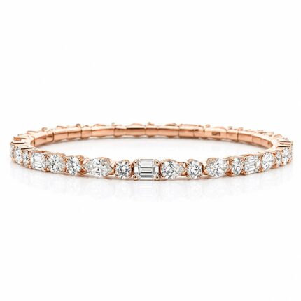 AMAYA - Pulsera de Tenis en Oro Rosa con Diamantes