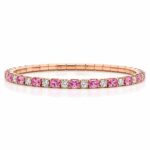 AMAYA - Pulsera de Tenis en Oro Rosa con Diamantes y Zafiros