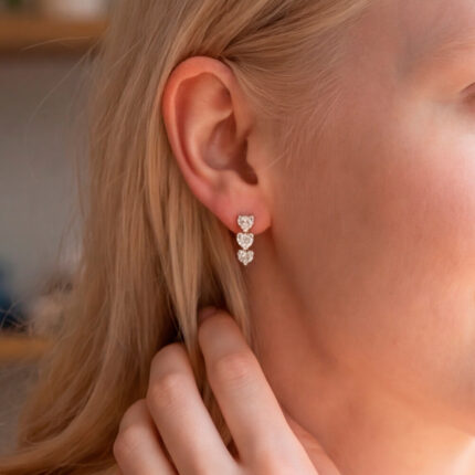 AMAYA - Pendientes Oro Rosa con Diamantes Corazón