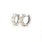 AMAYA - Pendientes Aro en Oro con Diamantes talla Esmeralda