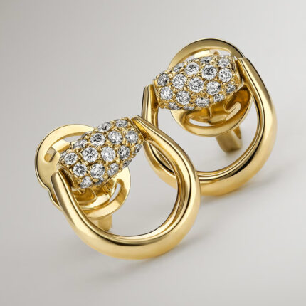 GUCCI - Pendientes de Tuerca Horsebit de Diamante