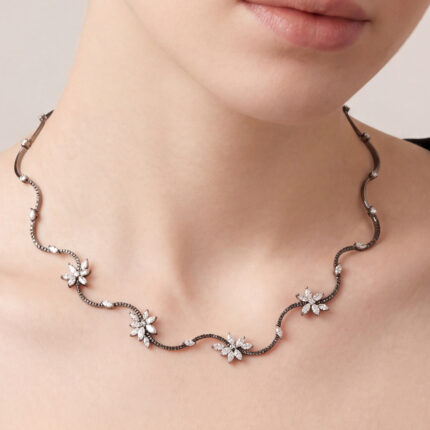 AMAYA - Collar de Diamantes Flores Marquise