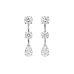 AMAYA - Pendientes Largos de Oro Blanco con Diamantes