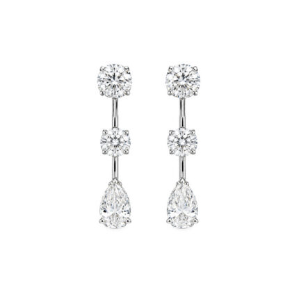 AMAYA - Pendientes Largos de Oro Blanco con Diamantes
