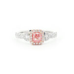 AMAYA - Anillo de Compromiso Rosa Fancy Doble Halo