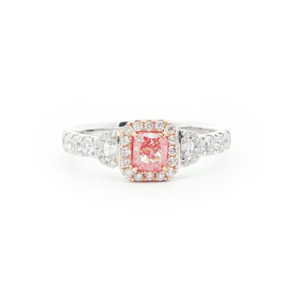 AMAYA - Anillo de Compromiso Rosa Fancy Doble Halo