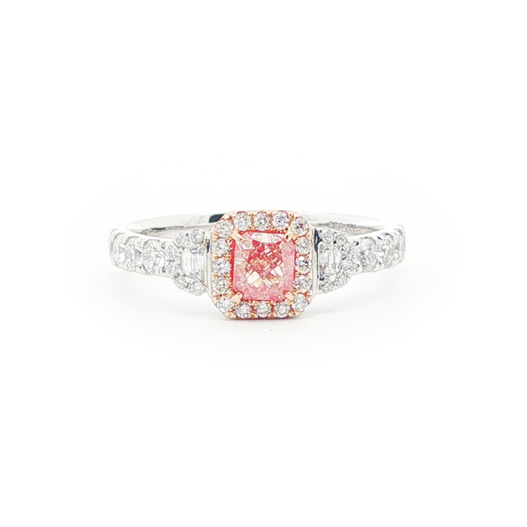 AMAYA - Anillo de Compromiso Rosa Fancy Doble Halo AMAYA - Anillo de Compromiso Rosa Fancy Doble Halo