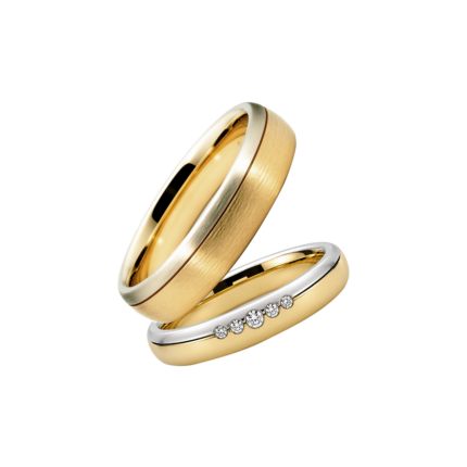 CHRISTIAN BAUER - Alianza Bicolor en Oro con Diamantes