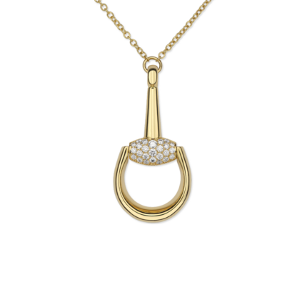 GUCCI - Collar Horsebit Colgante Grande Diamante