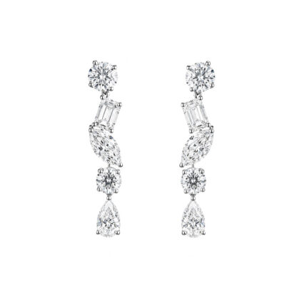 Pendientes de Oro Blanco con Diamantes Multitalla