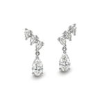 AMAYA - Pendientes en Oro Blanco con Diamantes Talla Pera