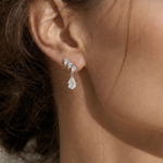 AMAYA - Pendientes en Oro Blanco con Diamantes Talla Pera